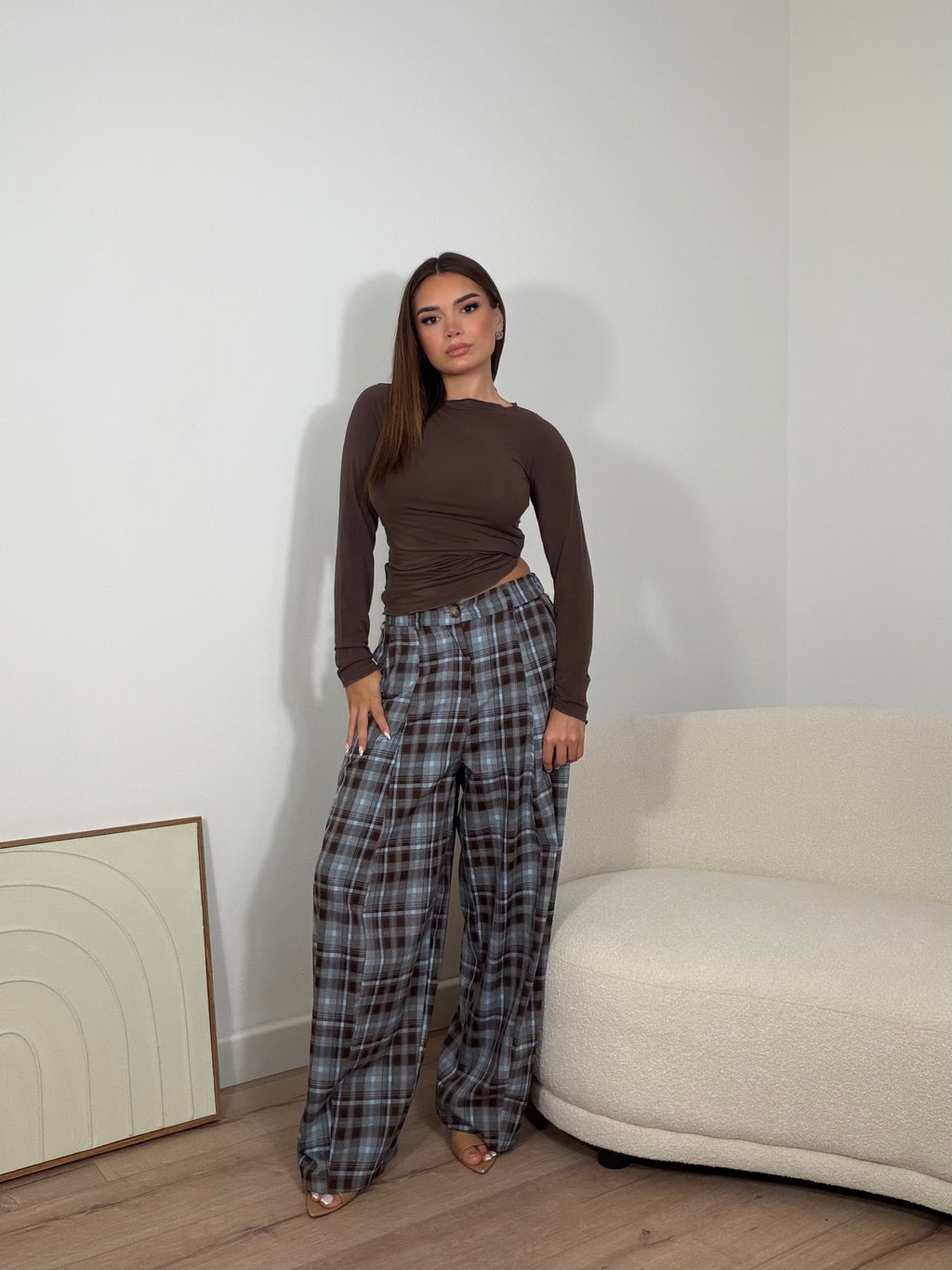Pantalone Tartan Azzurro