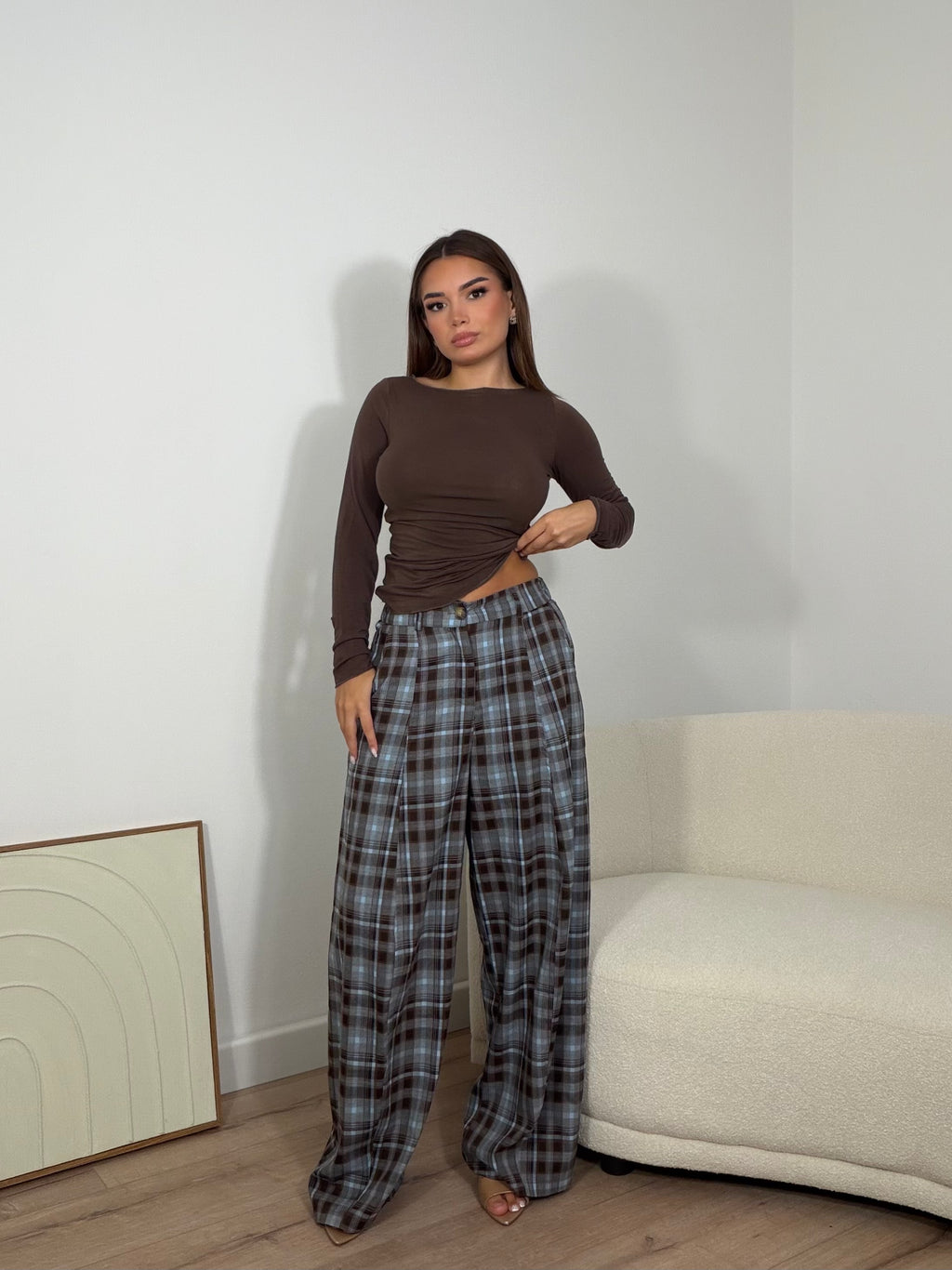 Pantalone Tartan Azzurro